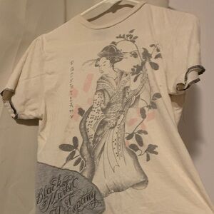 RockSteady x Black Market Art Company Graphic Tee with Geisha Print